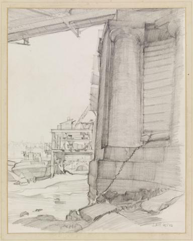 Taken from ‘Catalogue of Drawings in the “Recording Britain” Collection given by the Pilgrim Trust to the Victoria and Albert Museum’ published by the Victoria and Albert Museum, Prints, Drawings and Paintings Department, 1951, and converted from inches to centimetres.